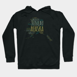 Colorful Alaska Map Typography Hoodie